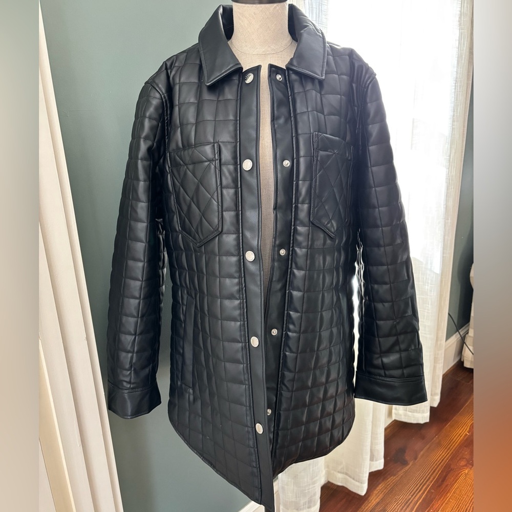 Faux leather coat